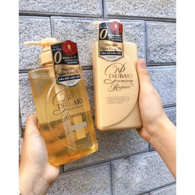 Cặp dầu gội xả Tsubaki Nhật Bản Dưỡng Tóc Bóng, Làm Phồng, Mềm Mượt 490ml