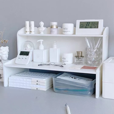 kệ đựng đồ kệ gỗ kệ decor bàn học Giá Để Bàn Kệ Đựng Đồ Màu Trắng Hai Tầng Bằng Gỗ Giá Đựng Mỹ Phẩm Giá Đựng Đồ Để Bàn Học Sinh