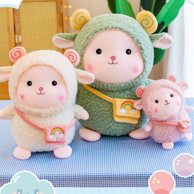 Gấu bông con cừu đeo cặp dễ thương, cừu lông xù siêu cưng cute (25cm) mẫu mới siêu hot, hàng xịn cao cấp loại 1 an toàn cho trẻ nhỏ