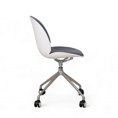 Ghế phòng họp màu xám Beetle 8-F1 Nội thất Capta Ghế họp nhóm hiện đại thân nhựa pp màu trắng nệm vải bố màu xám chân thép mạ chrome bóng có bánh xe tại hcm