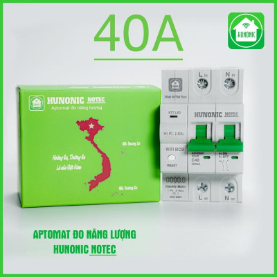 Aptomat Đo Năng Lượng Hunonic Notec Theo Dõi Lượng Điện Tiêu Thụ Điều Khiển Từ Xa Qua Wifi Hàng Việt Nam Chất Lượng Cao.