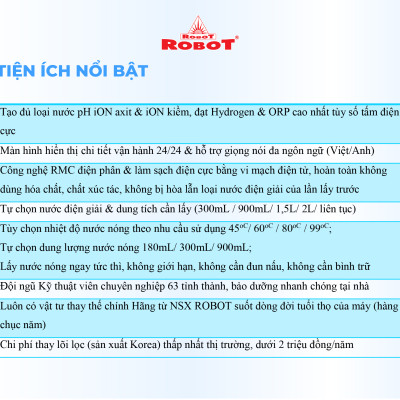 Máy Lọc Nước Điện Giải Ion Kiềm ROBOT IonKing 912 Chế Độ Nóng Nguội Lạnh - Hàng Chính Hãng