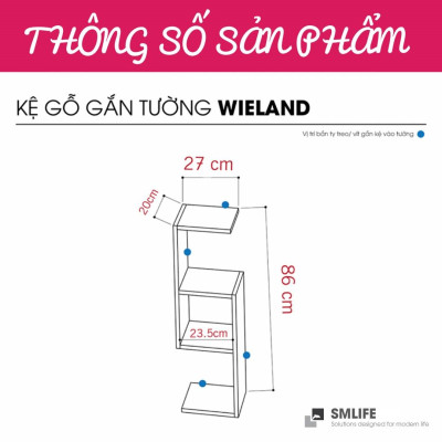 Kệ gỗ trang trí trưng bày hiện đại SMLIFE Wieland
