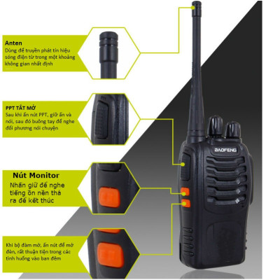 Bộ đàm Sothing Baofeng BF-888S bắt song xa đến 5km, dung lượng pin 1500mAh- Hàng chính hãng