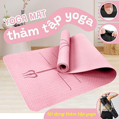 Thảm Tập Yoga Định Tuyến - 2 Lớp Dày 6mm Tặng Kèm Túi - Kích Thước 183x61cm