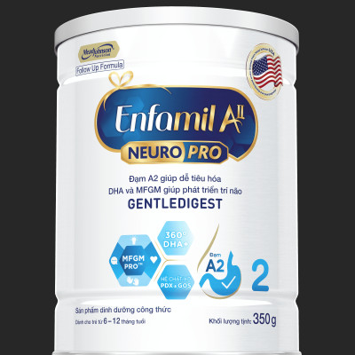 Sữa bột Enfamil A2 Neuropro 2 cho trẻ từ 6 - 12 tháng tuổi – 350g