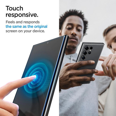 Miếng dán kính cường lực chống nhìn trộm cho Samsung Galaxy S24 Ultra hiệu ANANK 3D - Mỏng 0.33mm, vác mép 3D, Độ cứng 9H, cảm biến vân tay nhạy - Hàng nhập khẩu