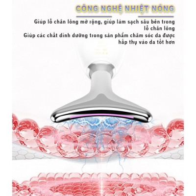 Máy Massage Nâng Cơ Làm Trẻ Hóa Da Mặt, Cổ Nikio NK-126 - Công Nghệ Điện Di EMS, Rung Nóng, Ion Và Ánh Sáng IPL