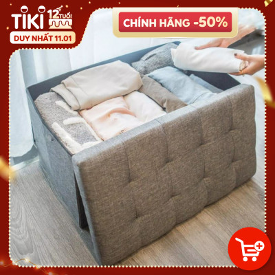 Hộp đựng đồ kiêm ghế ngồi đa năng - Ghế sofa đựng đồ gấp gọn cứng cáp tiện lợi có chọn size, hàng chính hãng miDoctor