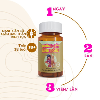 Dưỡng Cốt Bình Đông - Giúp giảm đau thần kinh tọa, giảm đau nhức xương khớp - hộp 60 viên nang