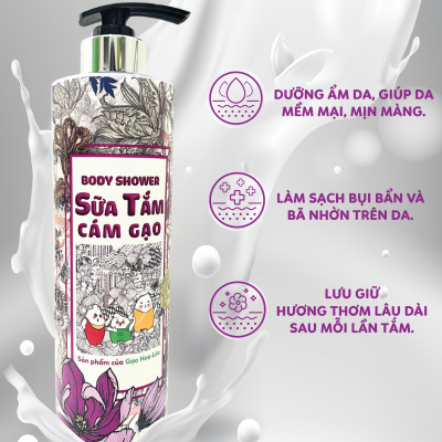[Tặng 2Kg Tấm ST25] Sữa Tắm Cám Gạo - Chiết xuất từ Cám Gạo & Hoa Mộc Lan - Chai 650ml