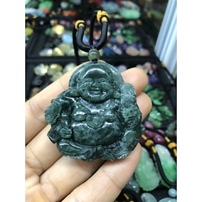 Mặt dây chuyền phật Di Lặc phong thủy đá lam ngọc