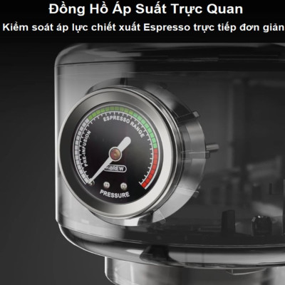 HÀNG CHÍNH HÃNG - Máy pha cà phê bán tự động Espresso, Cappuccino, Latte. Thương hiệu Mỹ cao cấp HiBREW - H10B