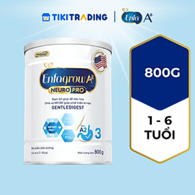 Sữa bột Enfagrow A2 Neuropro 3 dành cho trẻ từ 1 - 6 tuổi –800g