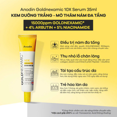 Kem dưỡng sáng, mờ thâm nám đa tầng Goldnexamic 10X Anodin Hàn Quốc 35ml