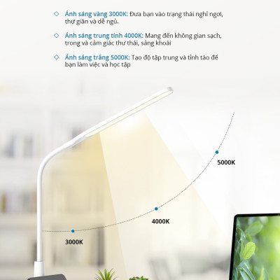 Đèn Bàn Sạc Panasonic HHGLT0346L19 5W - độ sáng 10-100%, Led Đổi màu, cổng sạc USB, Tích hợp đế đựng điện thoại tiện lợi