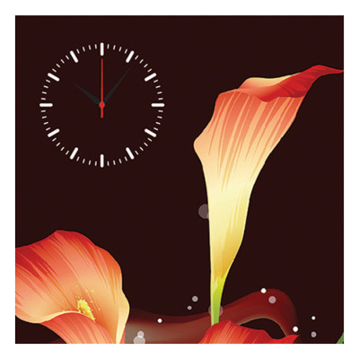 Tranh đồng hồ treo tường HOA NGHỆ THUẬT PHÒNG KHÁCH - Q6D7_40V_DH-31 Thế Giới Tranh Đẹp