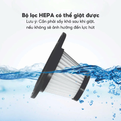 Máy Hút Bụi Giường Nệm Xiaomi cầm tay mini lực hút siêu mạnh hút bụi ô tô giường đệm sạc USB - Hàng Chính Hãng