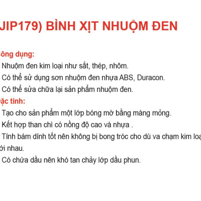 JIP179 Sơn black finish spray màu đen dùng để xịt phủ, bình xịt nhuộm đen 420ml - Hàng chính hãng ICHINEN Nhật Bản