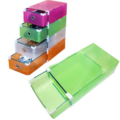 Bộ 5 Hộp Giày Trong Suốt Dạng Ngăn Kéo Viền Khung Kim Loại Hando ( 5 màu ngẫu nhiên )