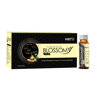 Nước uống giúp giảm rụng tóc, sáng da Blossomy Hair lốc 10 chai x 50ml