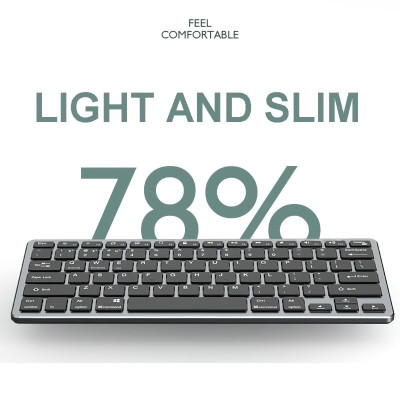 Bộ Bàn phím chuột không dây mini W616 - pin sạc - đa kết nối bluetooth 5.0 + 3.0 + Usb wireless 2.4G hàng nhập khẩu