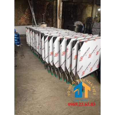 Bàn chữ nhật inox 304 ngang 0,7m dài 1m2 chân cao ĐẠI THÀNH