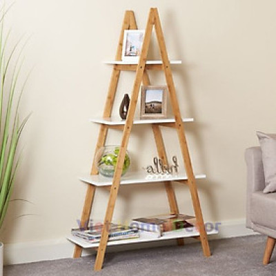 Kệ 4 tầng hình A màu trắng / tự nhiên #9187-NWH