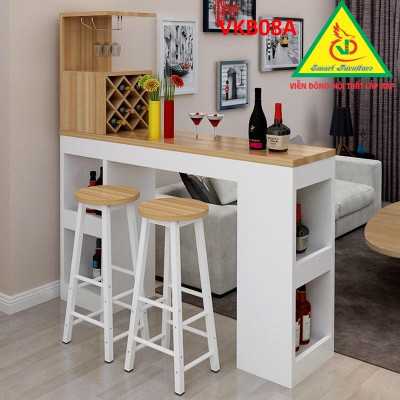 Quầy bar mini, quầy bar nhà bếp kết hợp tủ rượu VKB08A ( không kèm ghế) - Nội thất lắp ráp Viendong Adv