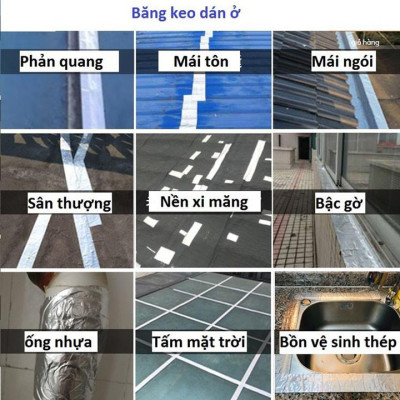 combo 2 cuộn Băng keo chống thấm, chống dột cao cấp Bosui Nhật Bản siêu dính đa năng khổ 20cm x 5m 