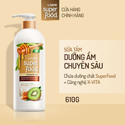 Sữa tắm LASHE SUPERFOOD dưỡng ẩm chuyên sâu 610G