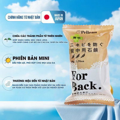 Phiên Bản Mini Xà Phòng Tắm Ngừa Mụn Vùng Lưng Pelican For Back Soap Bar 50 G