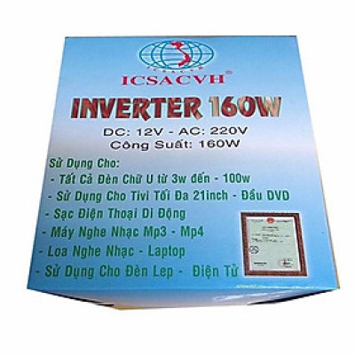 Bộ Chuyển Điện Inverter 12V Ra 220V Công Suất 160W
