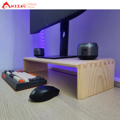 Kệ Màn Hình Máy Tính Monitor Sơn Phủ Bóng Kệ Gỗ Kê Màn Hình Uốn Cong Độc Đáo Sang Trọng Anzzar-06
