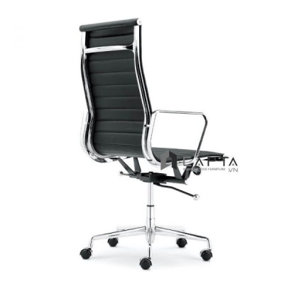 Ghế trưởng phòng lưng cao CM4198-P Ghế xoay văn phòng nệm PVC tay hợp kim nhôm mạ chrome nâng hạ