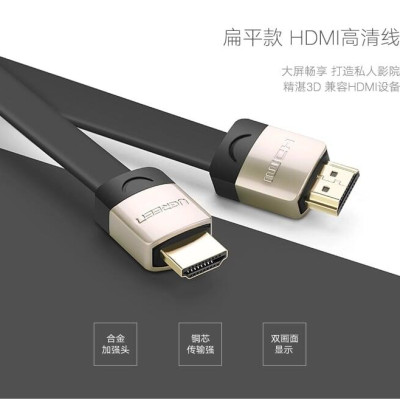 Ugreen UG10261HD123TK 2M màu Đen Cáp tín hiệu HDMI chuẩn 2.0 cáp dẹt đầu bọc hợp kim - HÀNG CHÍNH HÃNG