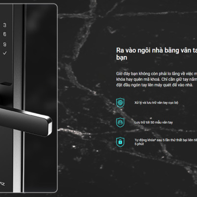 Khóa vân tay thông minh EZVIZDL05 Cảnh báo trên di động, mã chống nhìn trộm, Chuông cửa điện tử tích hợp (bao công lắp đặt)