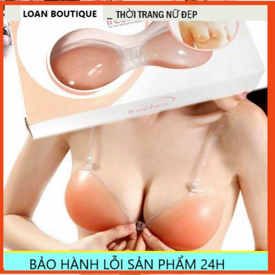 Áo ngực silicon không dây không gọng đệm dày nâng ngực siêu đẹp_dán ti silicon loại dày tặng kèm dây quai trong