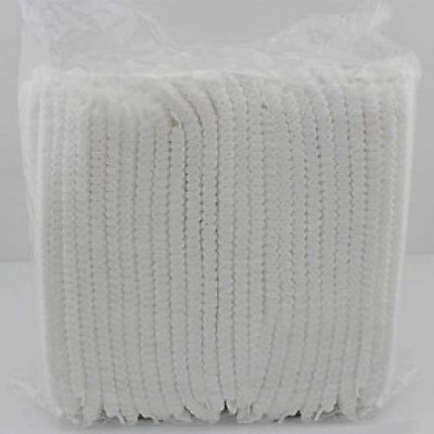 Túi 100 cái Nón lưới vải không dệt trùm tóc - Nón bảo hộ lao động màu trắng to