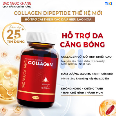 Viên uống đẹp da Collagen Sắc Ngọc Khang 120 viên thế hệ mới giúp sáng da, giảm nếp nhăn - đốm nâu, nuôi dưỡng và làm đẹp da , tóc, móng