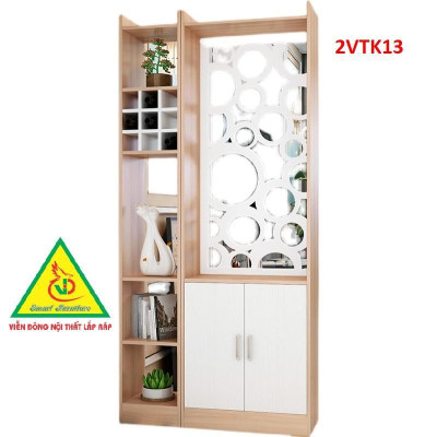 Tủ kệ trang trí kiêm vách ngăn phòng khách , nhà bếp 2VTK13 - Nội thất lắp ráp Viendong Adv