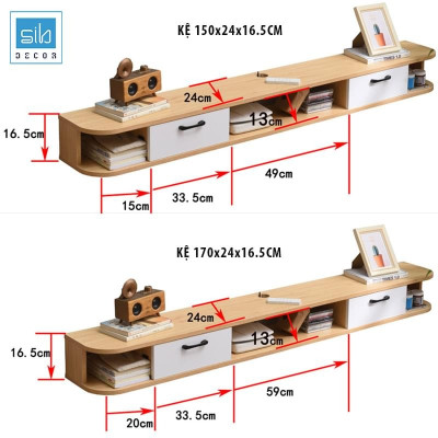 Kệ Trang Trí Tivi Phòng Khách, Phòng Ngủ Hiện Đại Màu Gỗ Sồi Kết Hợp Trắng SIB Decor TV161
