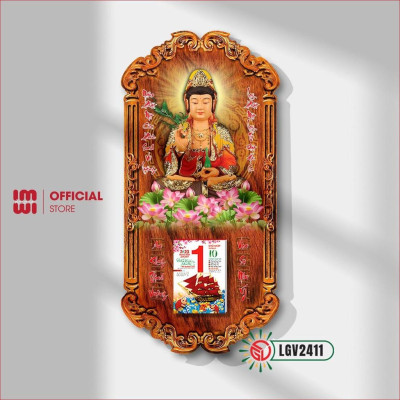 Lịch gỗ Phật giáo Quan Âm Bồ Tát treo tường IMWI GIMIVINA LGV2411