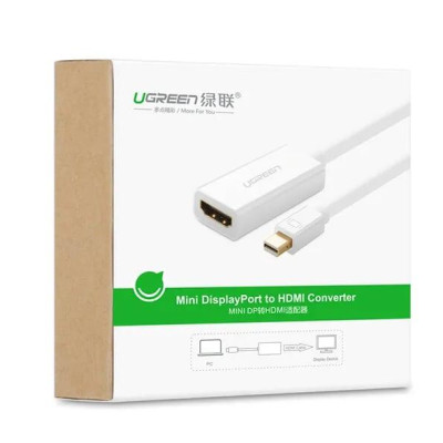 Ugreen UG40361MD112TK 25CM màu Trắng Cáp chuyển đổi Mini DP sang HDMI hỗ trợ phân giải 4K x 2K - HÀNG CHÍNH HÃNG