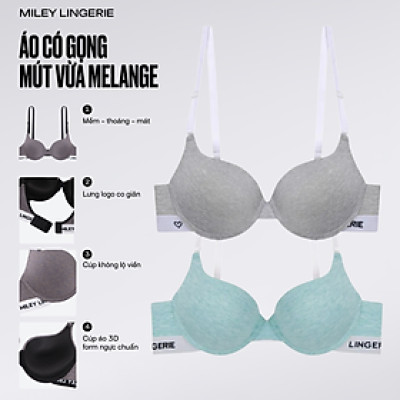 Combo 2 Áo Ngực Melange Lưng Logo Sporty Chic Thể Thao Miley Lingerie - BRC_002