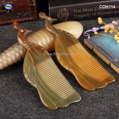 Lược sừng con Công quà tặng cho bạn bè và người thân (Size: XL - 21cm) COH114 - Chăm sóc tóc - Món quà ý nghĩa