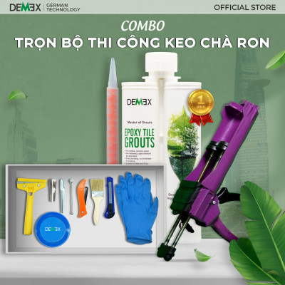 Combo Trọn Bộ Thi Công Keo Chà Ron DEMEX - Keo Epoxy 2 Thành Phần - Súng Bơm Keo Chà Ron DEMEX