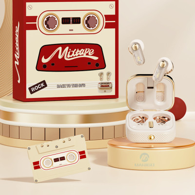 Tai nghe Bluetooth nhét tai không dây TWS Rockspace Retro Mix Tape nghe nhạc lên đến 20h Hàng chính hãng có bảo hành