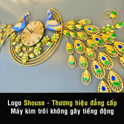 Đồng Hồ Treo Tường Con Chim Công Khổng Tước Kim Trôi A808 Nghệ Thuật Cao Cấp Shouse hiện đại quà tặng tân gia nhà mới