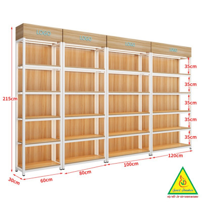 Kệ trưng bày sản phẩm, hàng hóa , kệ trang trí khung sắt mặt gỗ KST429 - NỘI THẤT LẮP RÁP VIENDONGADV